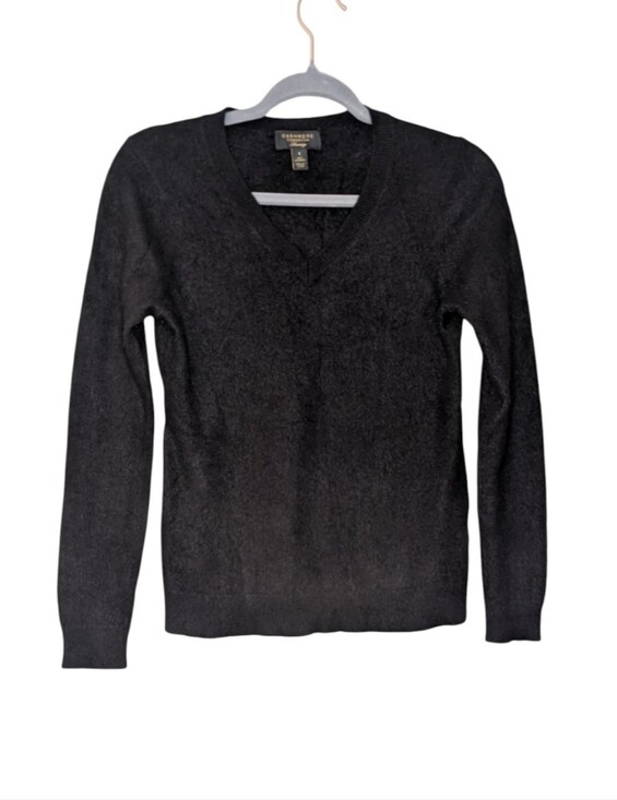 charte Sweaters - Charter Club Luxury 100% Cashmere V-Neck Sweater solid Black soft cozy small